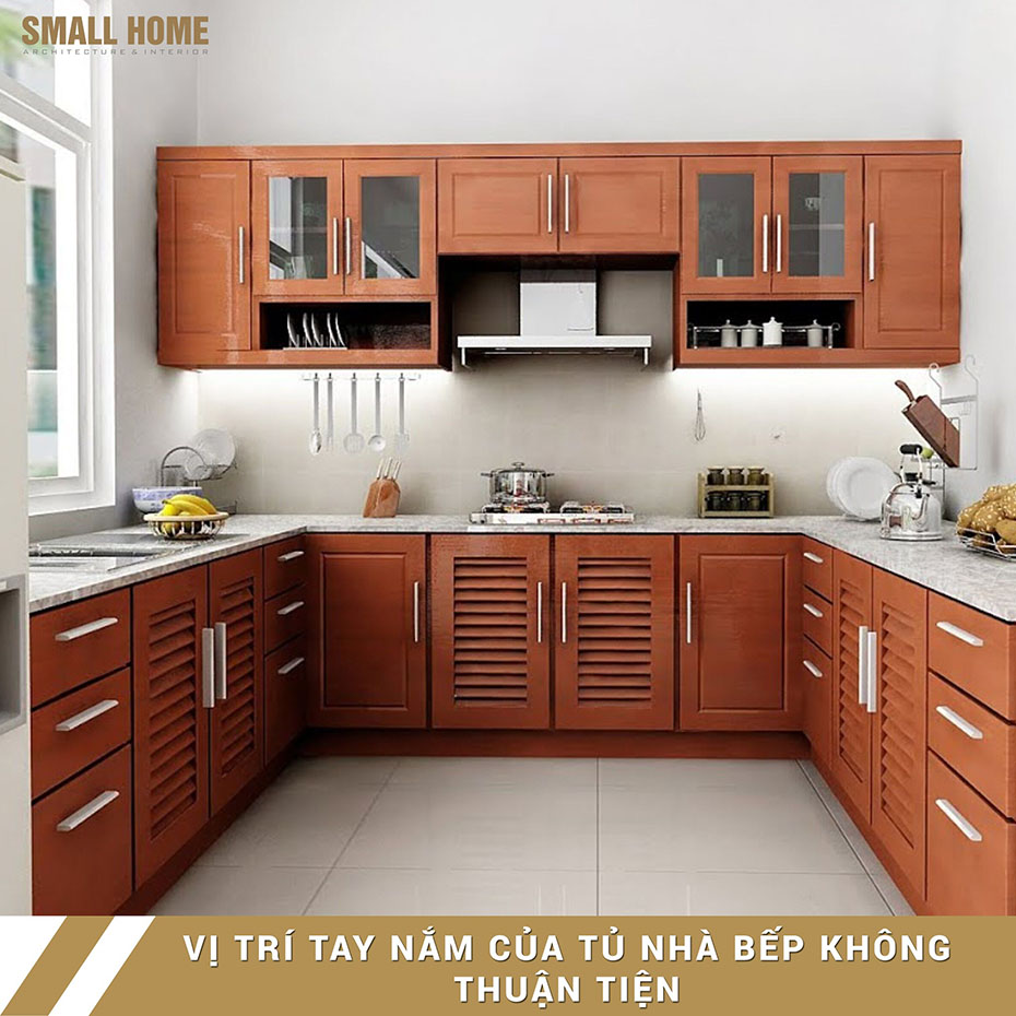 5- vị trí tay nắm tủ bếp không hợp lý