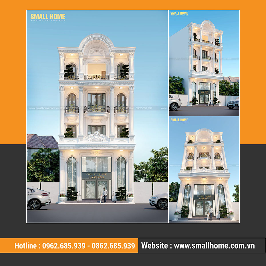 6- mẫu nhà phố 4 tầng tân cổ điển đẹp tại nam định