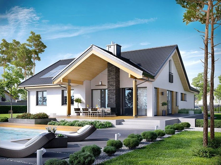 BIỆT THỰ 1 TẦNG KIỂU PHÁP CÓ BỂ BƠI