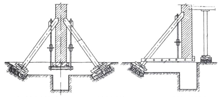 Chống tạm cho công trình trước khi gia cố móng