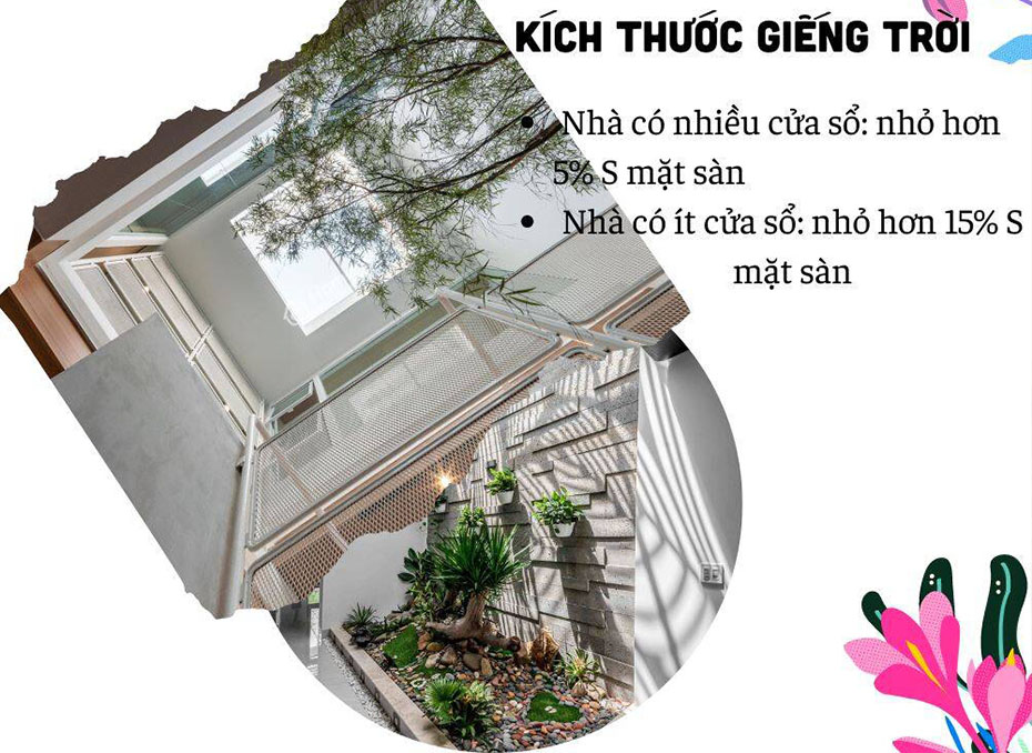 kích thước giếng trời tiêu chuẩn