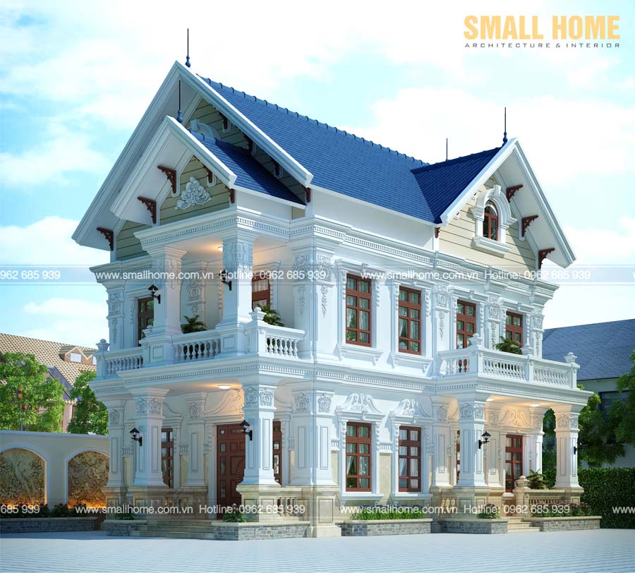 Mẫu Biệt Thự 2 Tầng Mái Thái Tân Cổ Điển Đẹp Hoàn Hảo-1