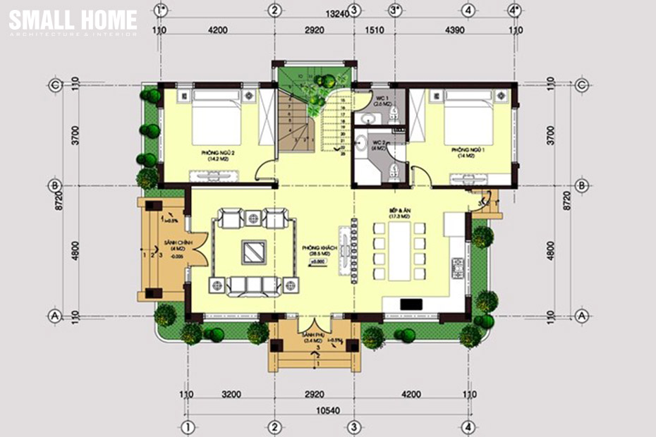Mẫu Biệt Thự 2 Tầng Mái Thái Tân Cổ Điển Đẹp Hoàn Hảo-8