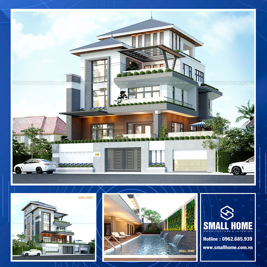 mẫu thiết kế biệt thự mái nhật đẹp tại nam định - 12