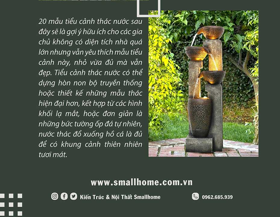 Mẩu tiểu cảnh thác nước đẹp mắt