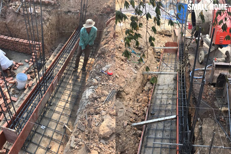Móng băng của smallhome với thép D12.