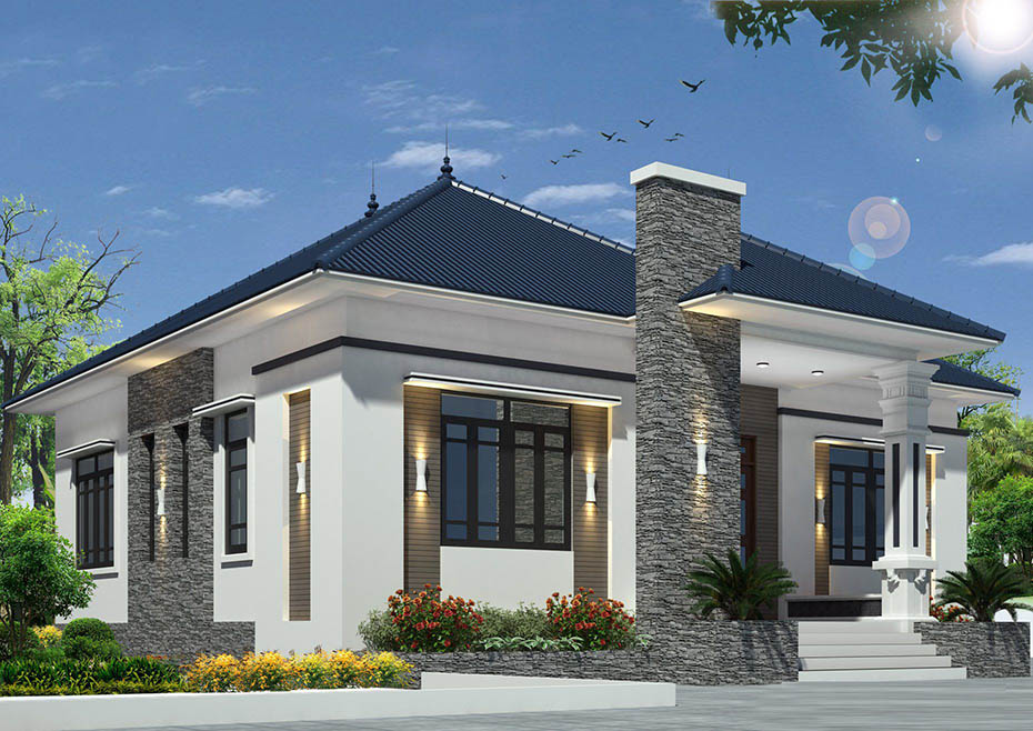 Nhà vườn 1 tầng hiện đại diện tích 170m2-2