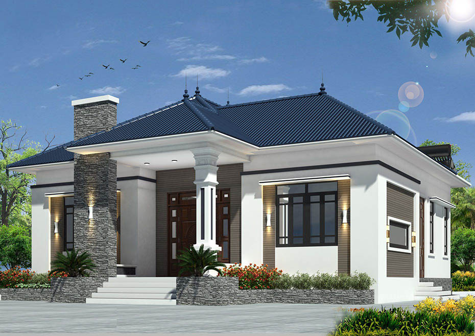 Nhà vườn 1 tầng hiện đại diện tích 170m2-3