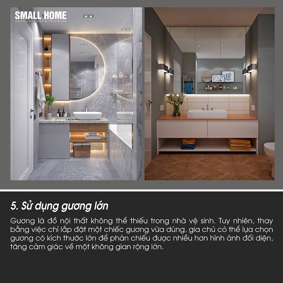 sử dụng gương lớn