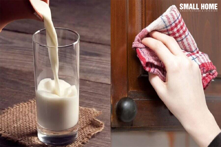 Vệ sinh đồ nội thất gỗ bằng sữa