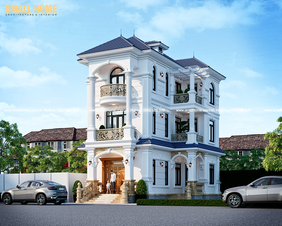 2-mẫu biệt thự 3 tầng mái nhật tân cổ điển tại Đông Anh - Hà Nội