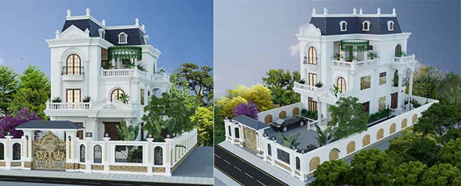 Thiết kế biệt thự tân cổ điển 3 tầng tại Nam Định | Thiết kế kiến ...
