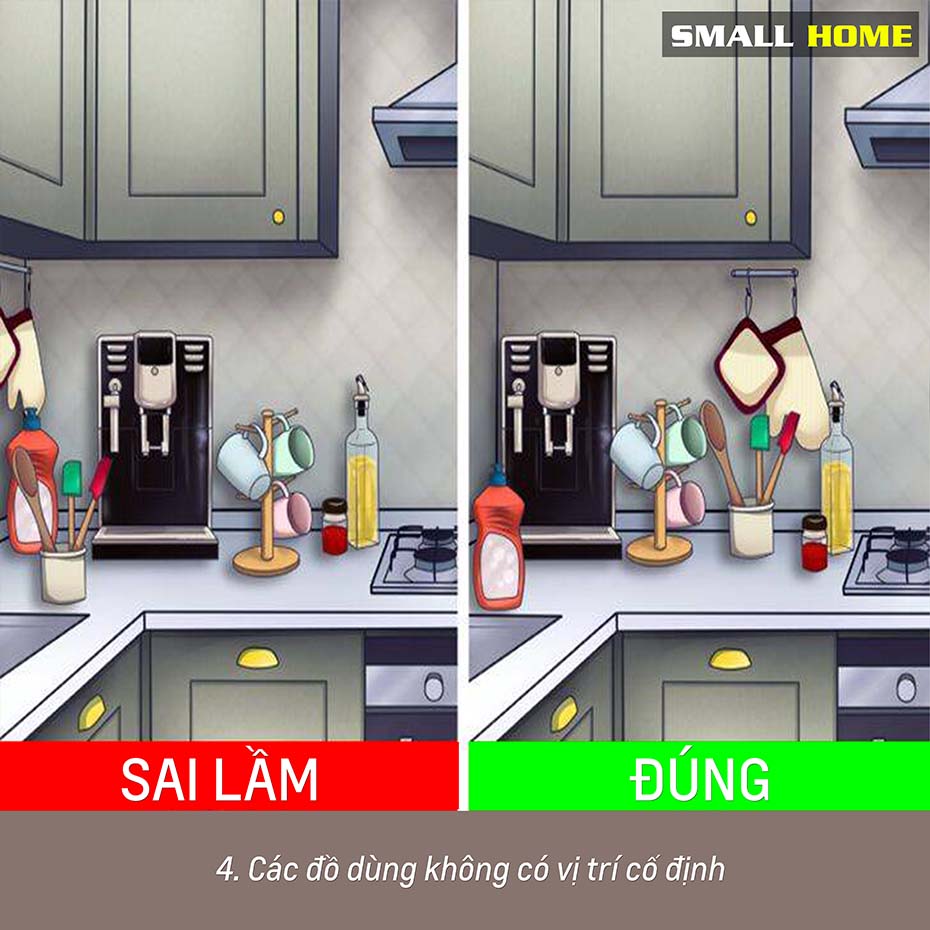 các đồ dùng không có vị trí cố định