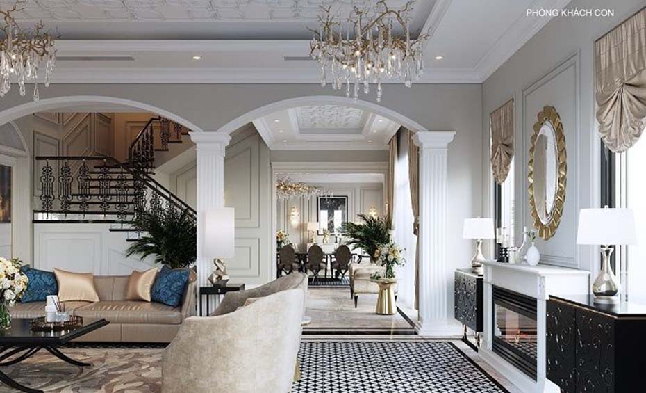 hinh-anh-thiet-ke-phong-khach-biet-thu-tan-co-dien-3-tang-9x17m