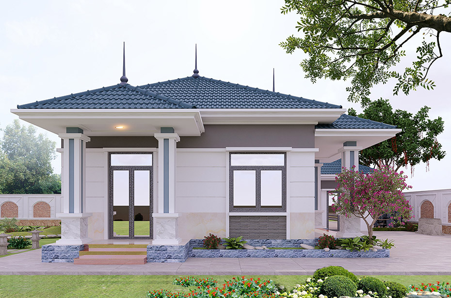 mẫu nhà cấp 4 mái nhật-1