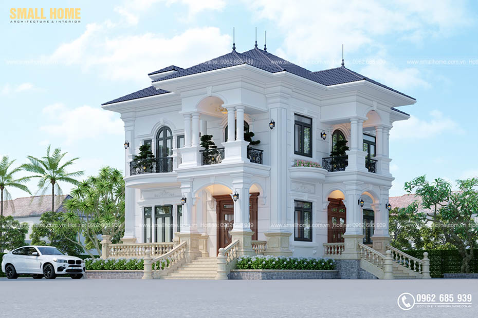 mẫu thiết kế biệt thự 2 tầng tân cổ điển mái nhật sang trọng tại nam định-3