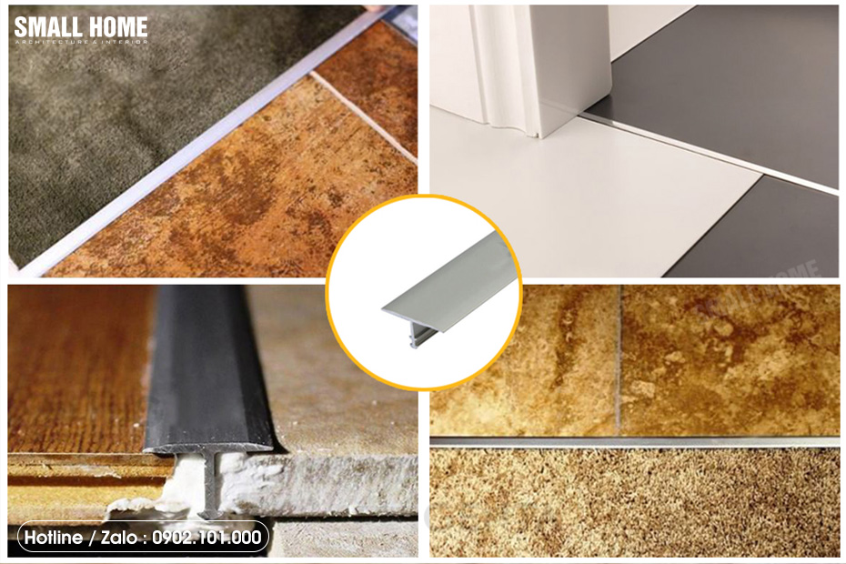 Nẹp T nhôm che khe hở giữa 2 loại vật liệu khác nhau