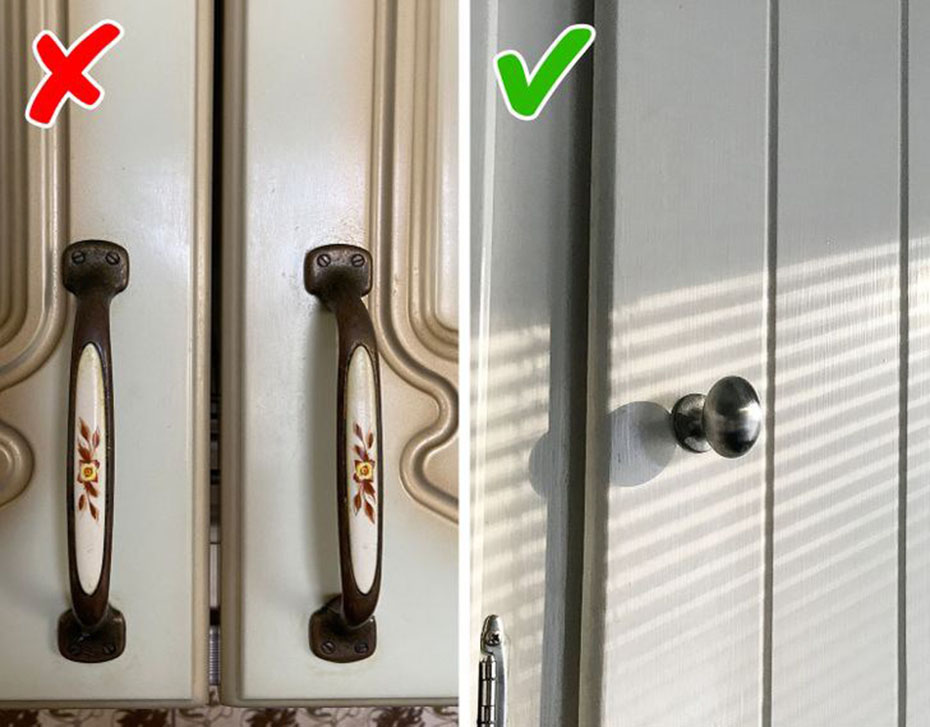 Sử dụng tay cầm đơn giản trên đồ nội thất