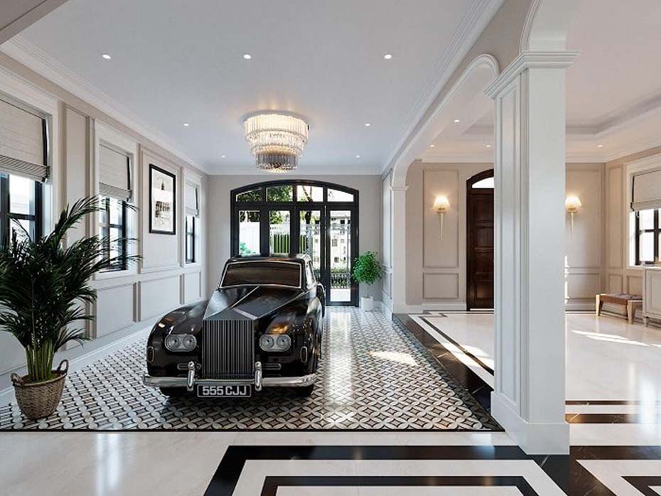 thiet-ke-cho-de-xe-biet-thu-tan-co-dien-3-tang-11x12m