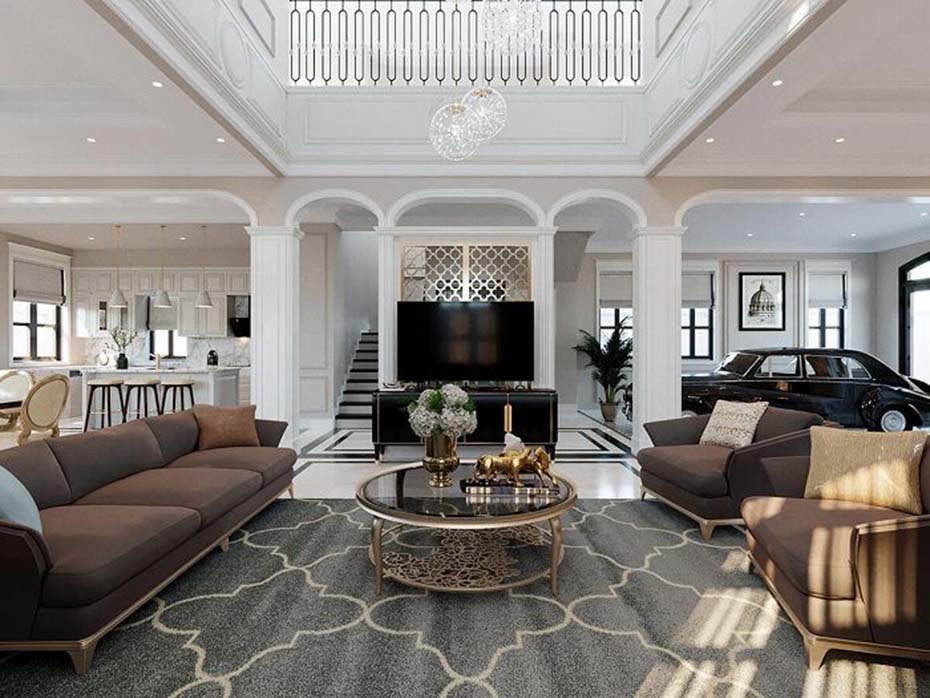 thiet-ke-phong-khach-biet-thu-tan-co-dien-3-tang-11x12m