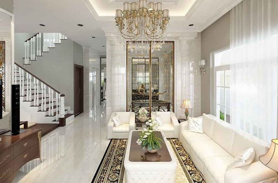 thiet-ke-phong-khach-biet-thu-tan-co-dien-4-tang-nam-dinh