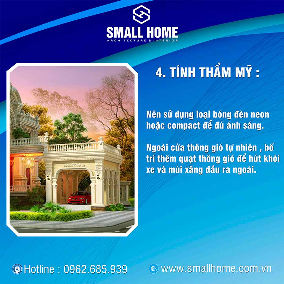 tính thẩm mĩ khi thiết kế gara ô tô ngoài trời