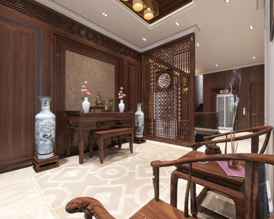 14-Thiết kế phòng thờ truyền thống