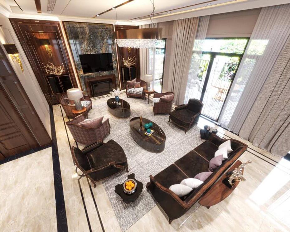 2-Phòng khách của thiết kế biệt thự sân vườn