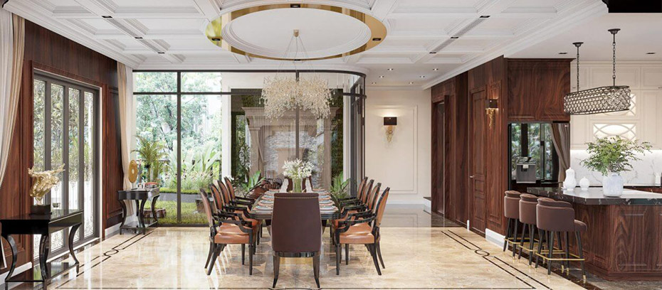 7-Thiết kế biệt thự sân vườn 300m2 với phòng bếp tiện nghi