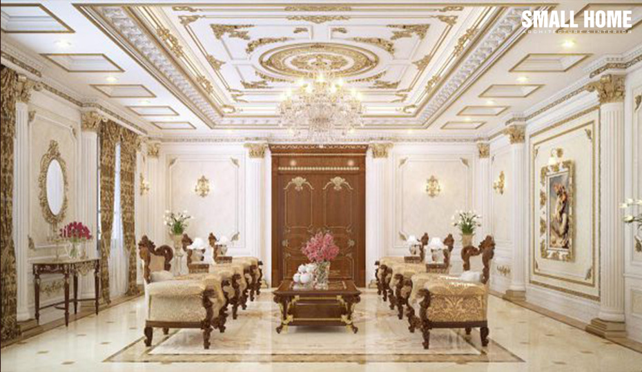Mẫu trần thạch cao đẹp cho biệt thự cổ điển-3