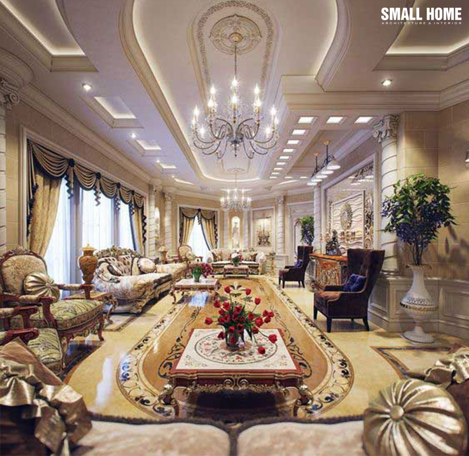 Mẫu trần thạch cao đẹp cho biệt thự cổ điển-4