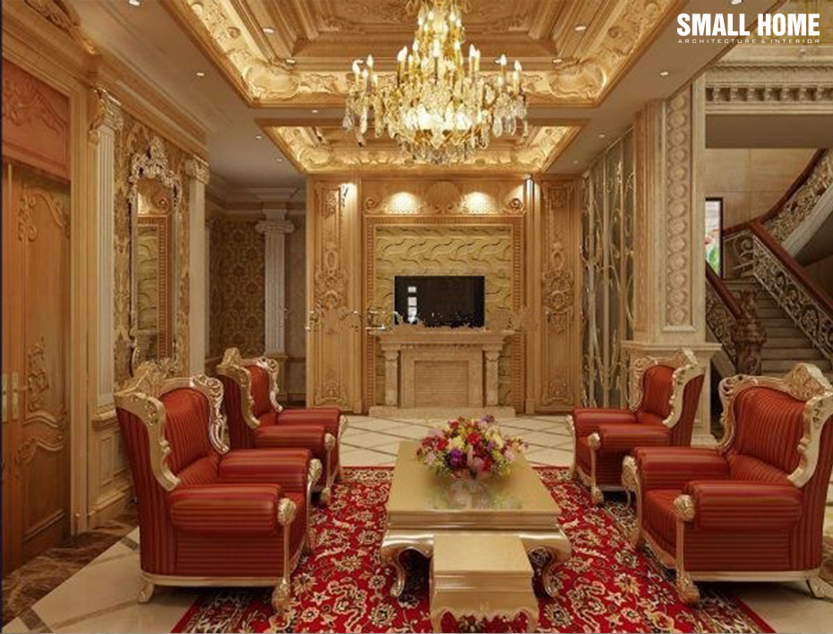 Mẫu trần thạch cao đẹp cho biệt thự cổ điển