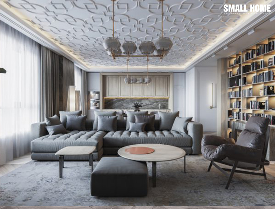 Mẫu trần thạch cao đẹp cho biệt thự hiện đại-2