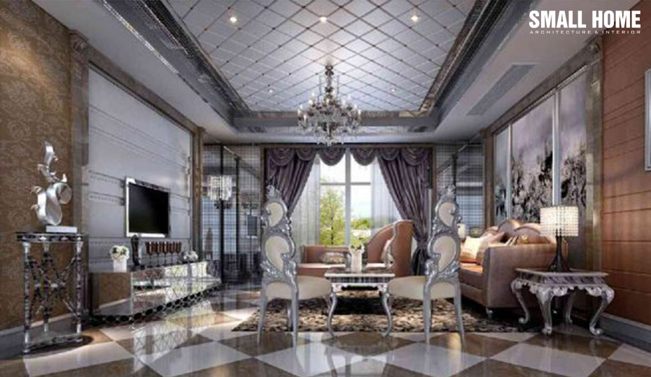 Mẫu trần thạch cao đẹp cho biệt thự Tân cổ điển-2