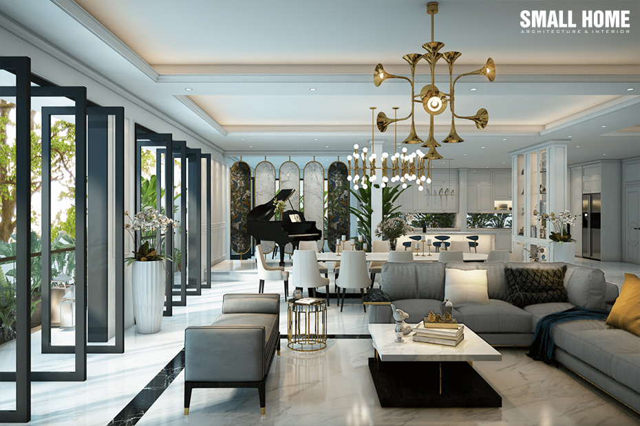 Mẫu trần thạch cao đẹp cho biệt thự