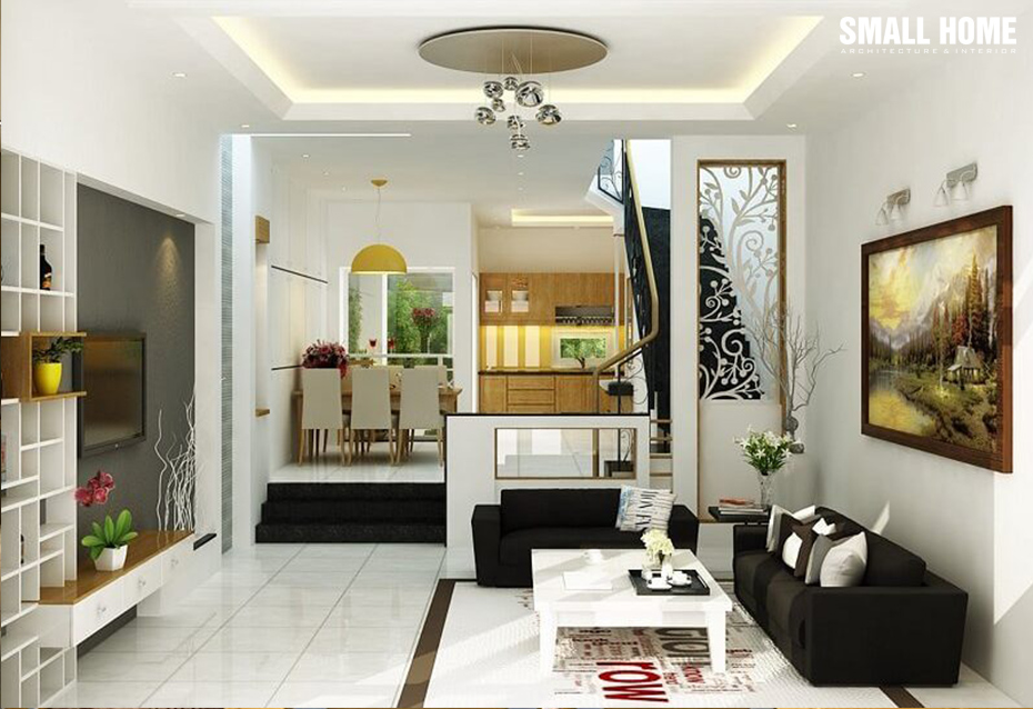 Mẫu trần thạch cao đẹp cho nhà ống-4