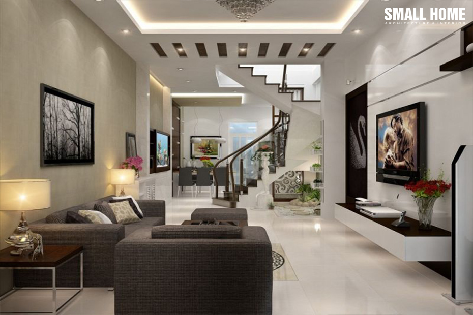 Mẫu trần thạch cao đẹp cho nhà phố-8