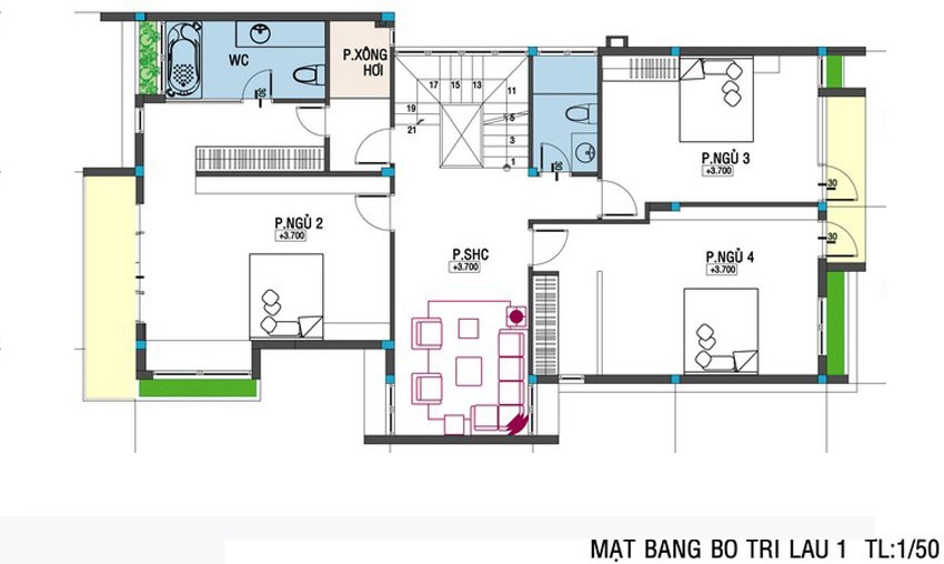 bản vẽ công năng biệt thự tân cổ điển tại Hà Nội 2