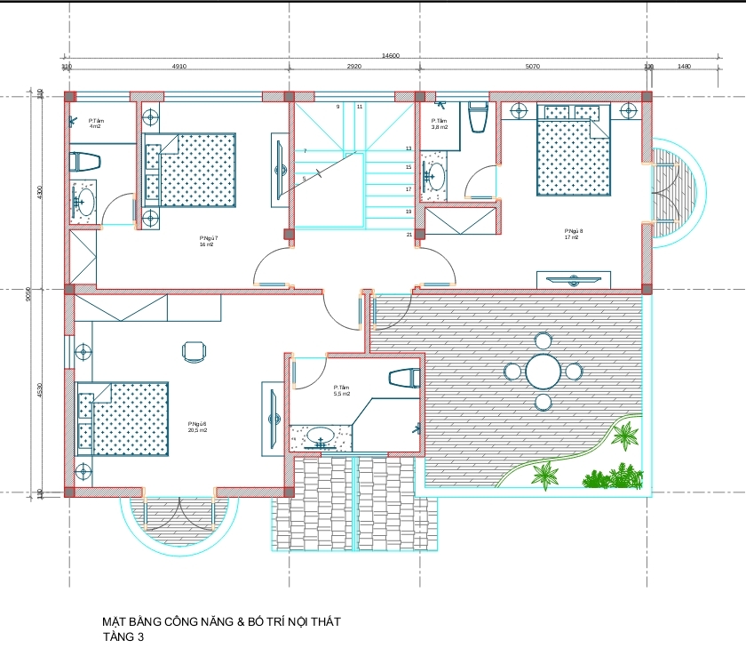 bản vẽ công năng biệt thự tân cổ điển tại hưng yên 2