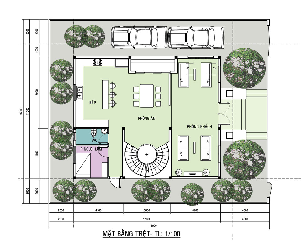 bản vẽ mặt bằng công năng biệt thự tại hòa bình