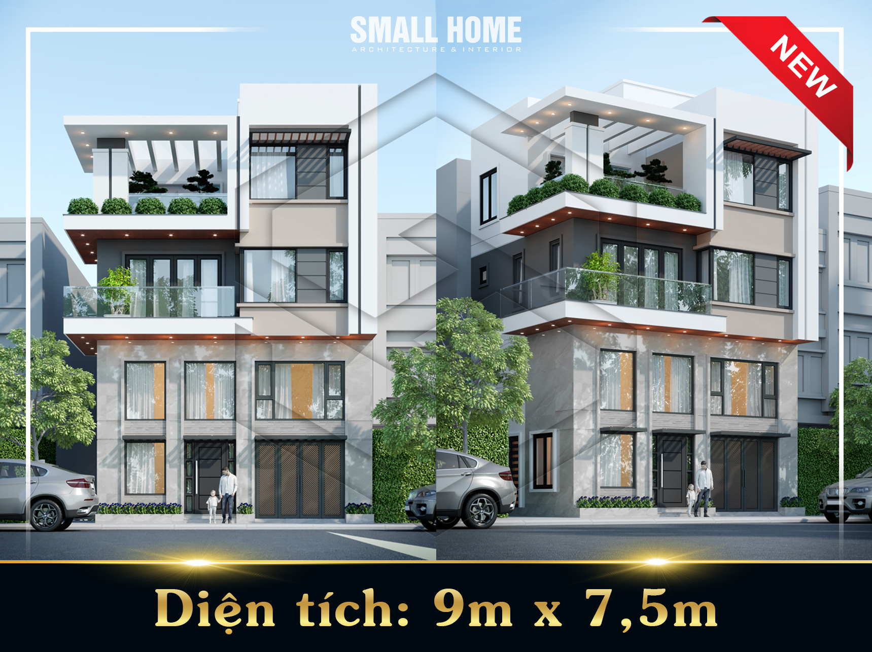 Biệt Thự Hiện Đại 4 Tầng 9x7,5m Tại Nam Định