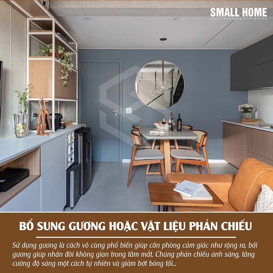 bổ sung gương hoặc vật liệu phản chiếu khác