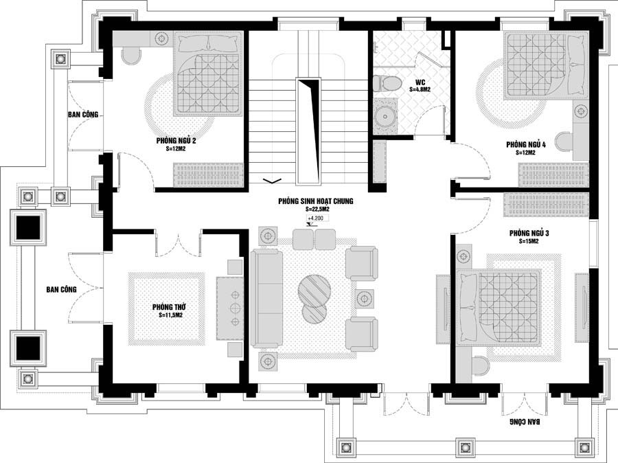 bo-tri-cong-nang-biet-thu-tan-co-dien-2-tang-tai-ha-nam-2-1
