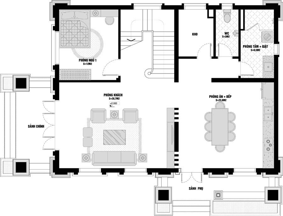bo-tri-cong-nang-biet-thu-tan-co-dien-2-tang-tai-nam-dinh-1