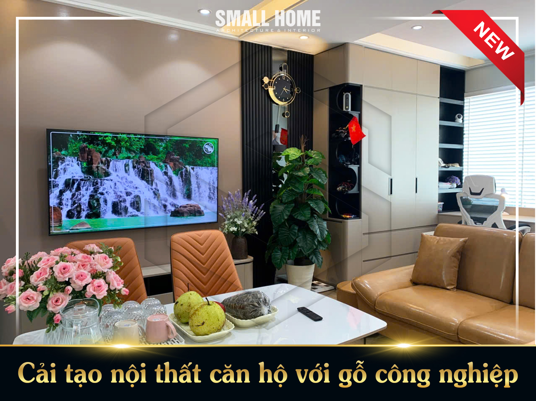 Cải tạo nội thất căn hộ với gỗ công nghiệp hiện đại, tiết kiệm tại Nam Định