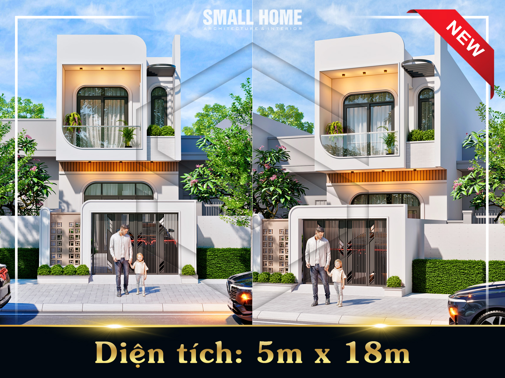 Công trình thiết kế nhà phố 2 tầng mặt tiền 5m theo phong cách hiện đại