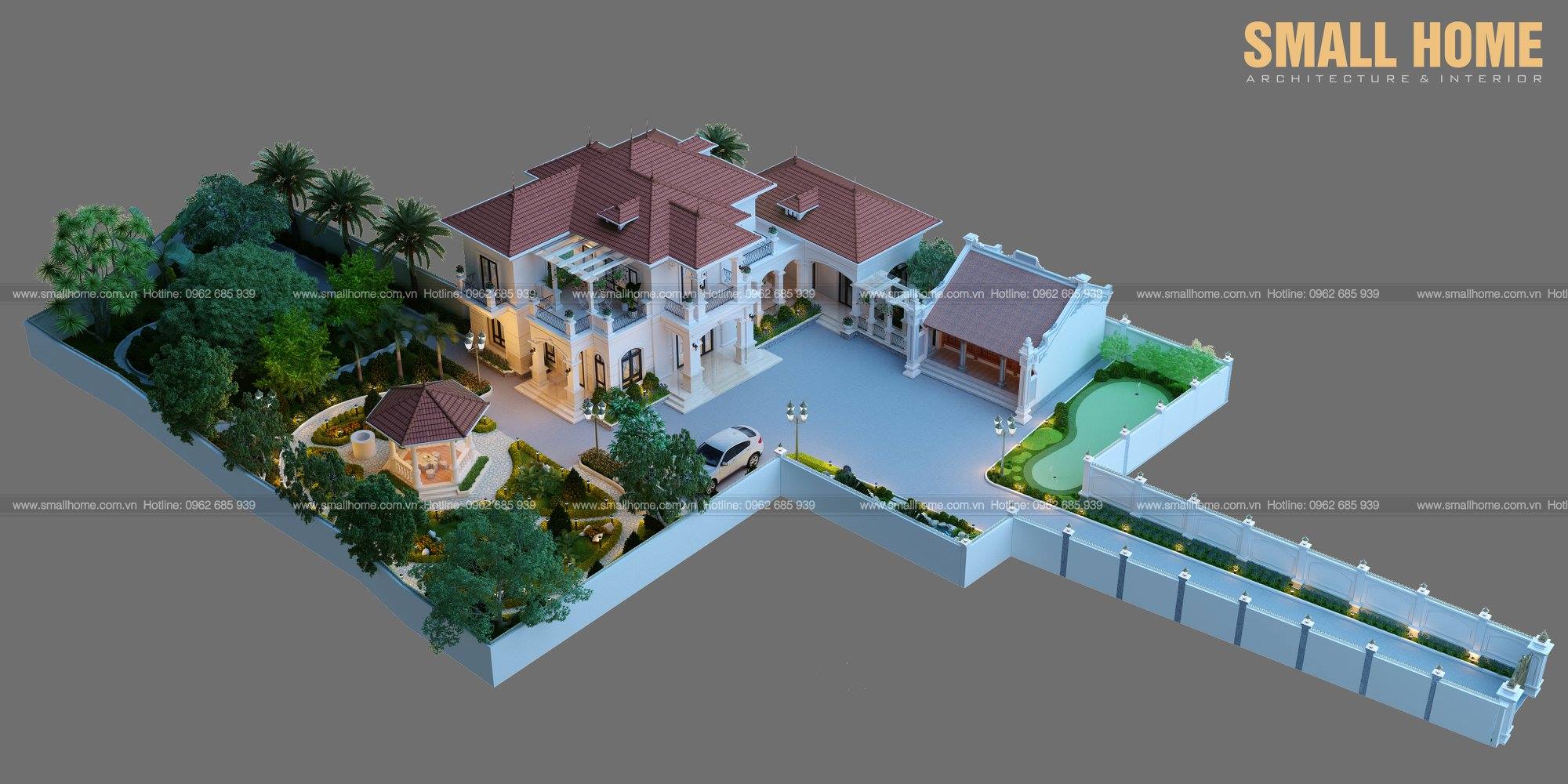 Thi công biệt thự vườn 2 tầng sang trọng tại Hà Nam