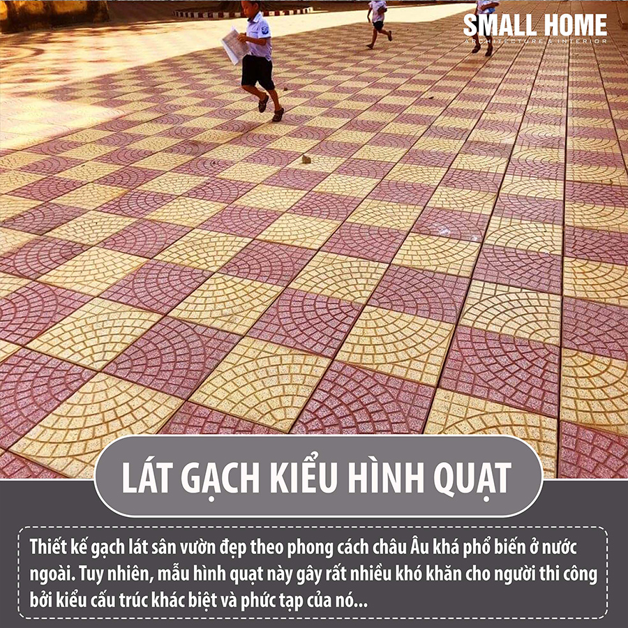 gạch lát sân vườn hình quạt
