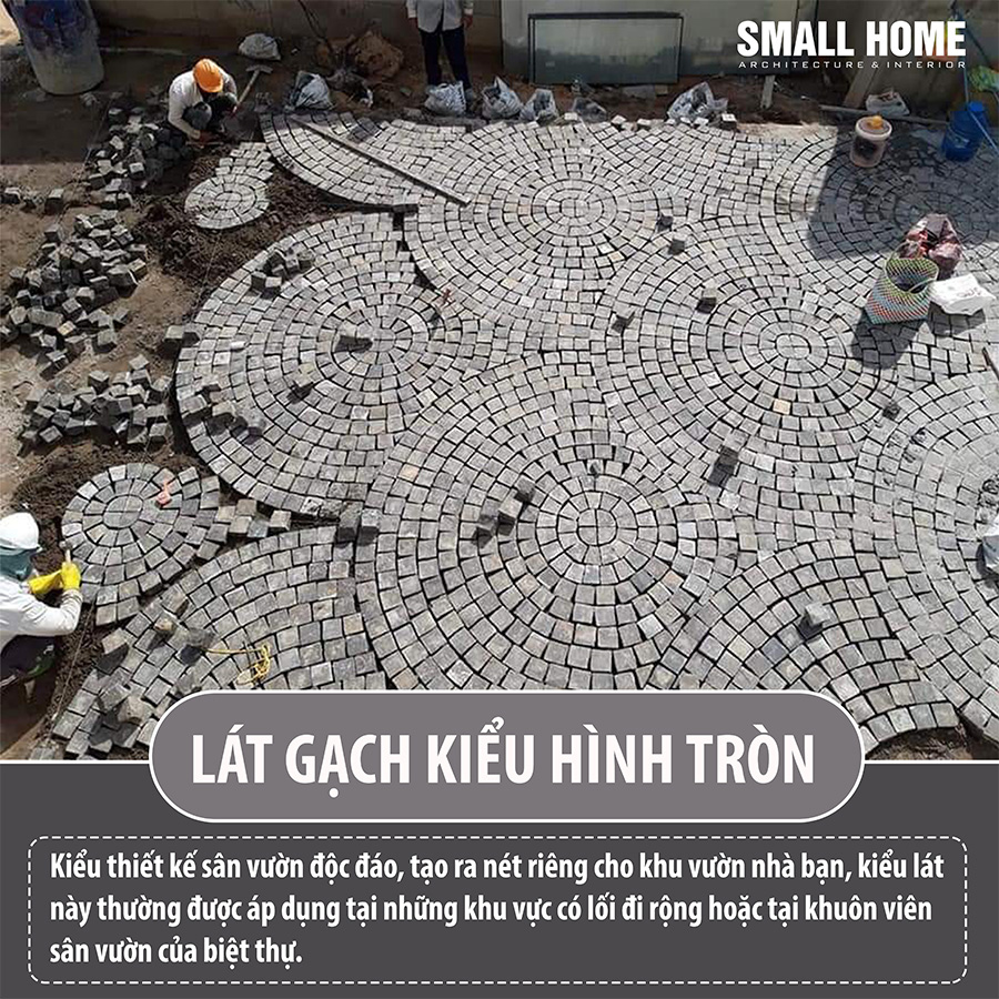 gạch lát sân vườn hình tròn