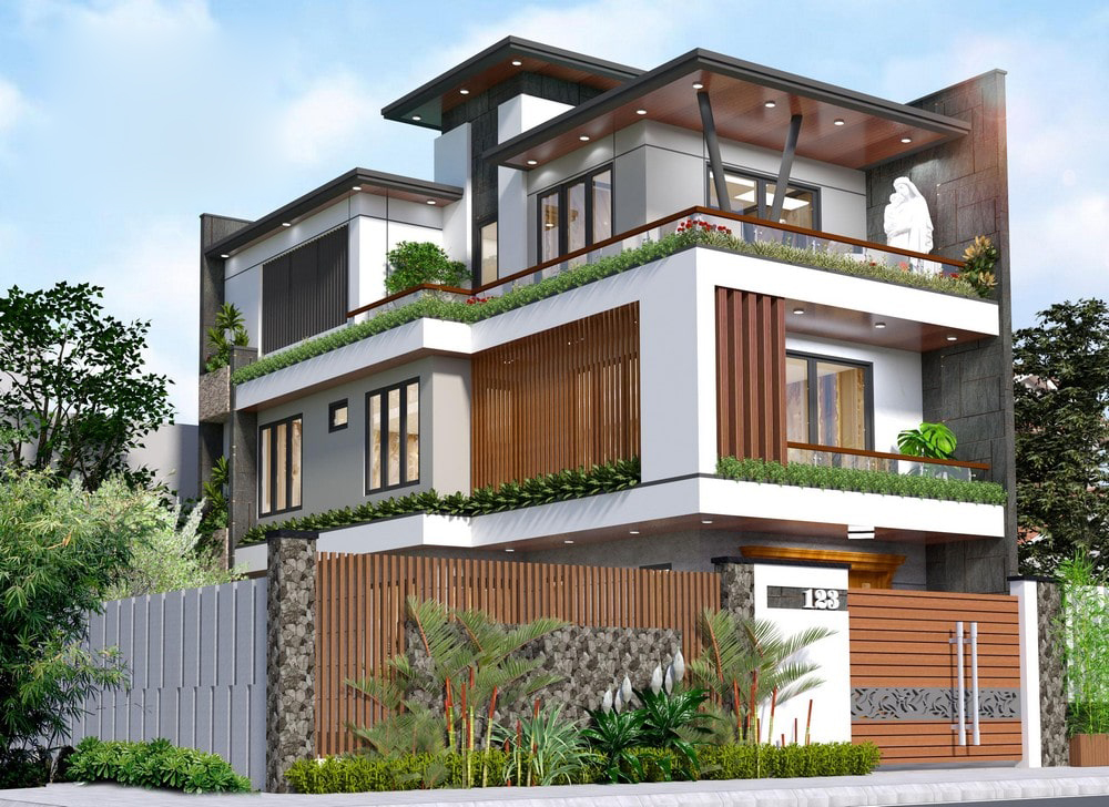 Mẫu biệt thự 2.5 tầng hiện đại tại Trực Ninh - Nam Định 3